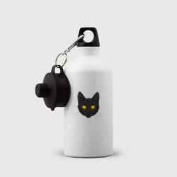 Бутылка спортивная Черный кот с сияющим взглядом - фото 2