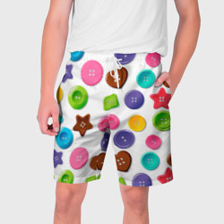 Мужские шорты 3D Разноцветные пуговицы - паттерн