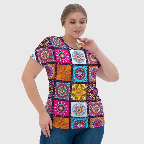 Женская футболка 3D Пэчворк - мандалы, цвет 3D печать - фото 6