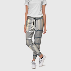 Металлические полосы - текстура алюминия – Женские брюки 3D с принтом купить