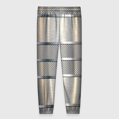 Женские брюки 3D Металлические полосы - текстура алюминия, цвет 3D печать - фото 2