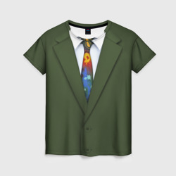 Женская футболка 3D Костюм с галстуком из игры Disco Elysium