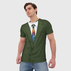 Мужская футболка 3D Костюм с галстуком из игры Disco Elysium - фото 2