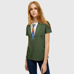 Женская футболка 3D Костюм с галстуком из игры Disco Elysium - фото 2