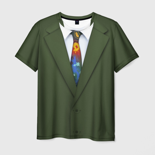 Мужская футболка с принтом Костюм с галстуком из игры Disco Elysium, вид спереди №1