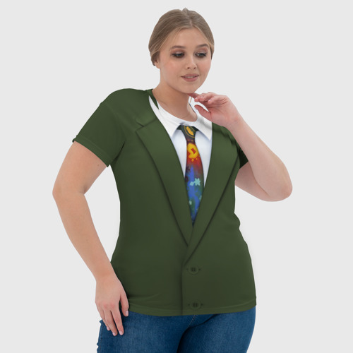 Женская футболка 3D Костюм с галстуком из игры Disco Elysium, цвет 3D печать - фото 6