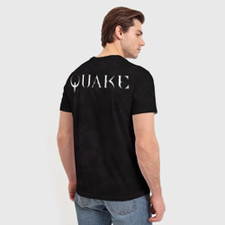 Футболка с принтом Quake 1 для мужчины, вид на модели сзади №2. Цвет основы: белый