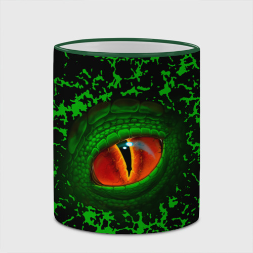 Кружка с полной запечаткой Глаз зеленого дракона, цвет Кант зеленый - фото 4