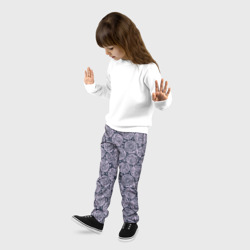Брюки с принтом Круг с узором для ребенка, вид на модели спереди №2. Цвет основы: черный