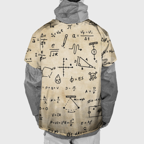Накидка на куртку 3D Научные формулы на старой бумаге, цвет 3D печать - фото 2