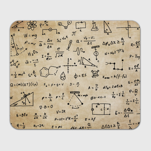 Прямоугольный коврик для мышки Научные формулы на старой бумаге