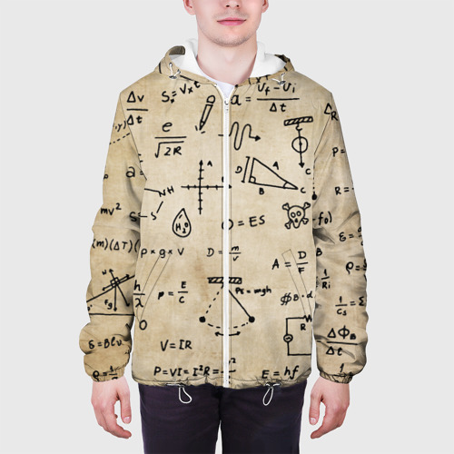 Мужская куртка 3D Научные формулы на старой бумаге, цвет 3D печать - фото 4