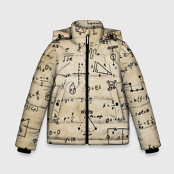 Зимняя куртка для мальчиков 3D Научные формулы на старой бумаге