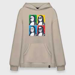 Худи SuperOversize хлопок Kiss Mona Lisa pop-art