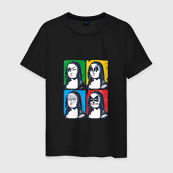 Kiss Mona Lisa pop-art – Мужская футболка хлопок с принтом купить со скидкой в -20%