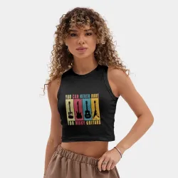 Женская укороченная майка-топ хлопок Гитар не бывает много - фото 2