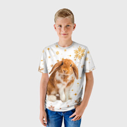 Детская футболка 3D Рыжий кролик 2023 - фото 2