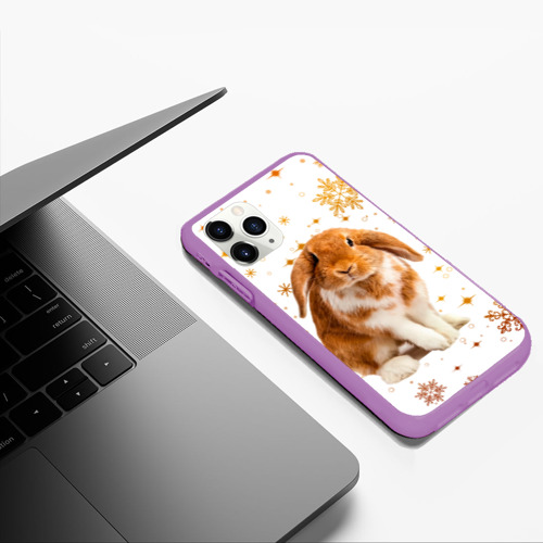 Чехол для iPhone 11 Pro Max матовый с принтом Рыжий кролик 2023, фото #5