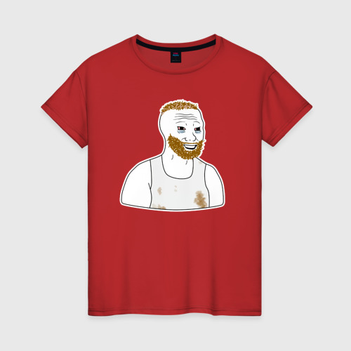 Женская футболка хлопок Бумеp, цвет красный