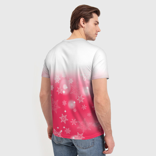 Мужская футболка 3D с принтом Зайка в венке 2023, вид сзади #2