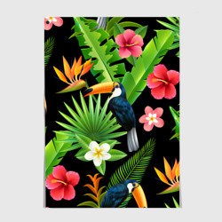 Постер Тропический паттерн с туканом