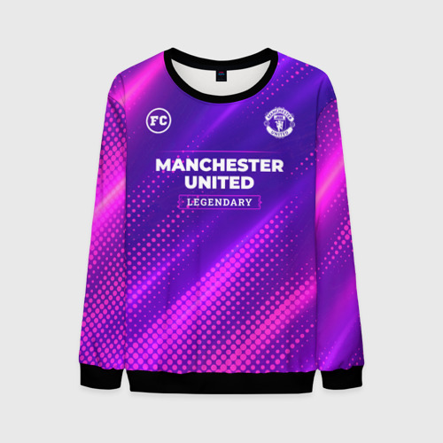 Мужской свитшот 3D Manchester United legendary sport grunge, цвет черный