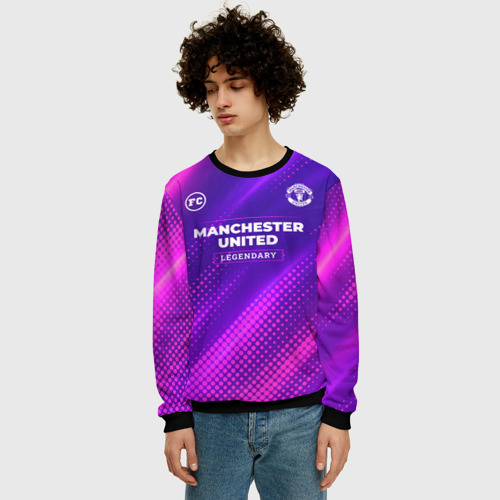 Мужской свитшот 3D Manchester United legendary sport grunge, цвет черный - фото 3