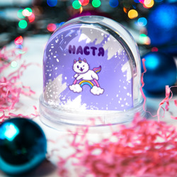 Игрушка Снежный шар Настя кошка единорожка - фото 2
