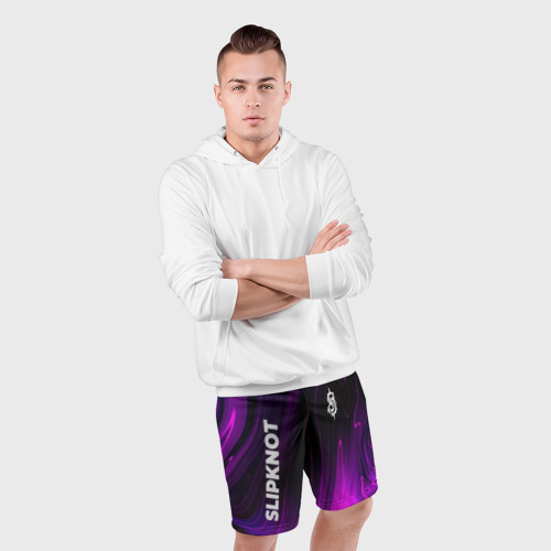 Мужские шорты спортивные Slipknot violet plasma, цвет 3D печать - фото 5