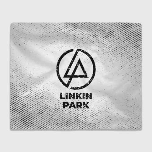 Плед 3D Linkin Park с потертостями на светлом фоне, цвет 3D (велсофт)