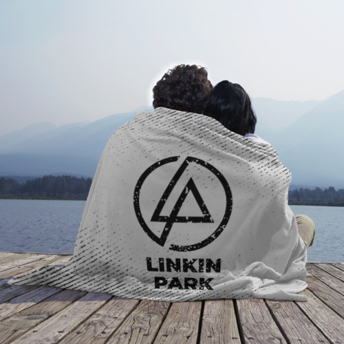 Плед 3D Linkin Park с потертостями на светлом фоне, цвет 3D (велсофт) - фото 3