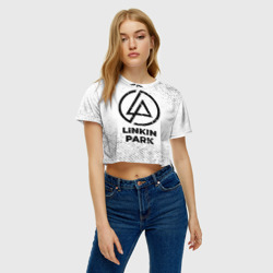 Женская футболка Crop-top 3D Linkin Park с потертостями на светлом фоне - фото 2