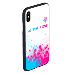 Чехол для iPhone XS Max матовый System of a Down neon gradient style: символ сверху - фото 2