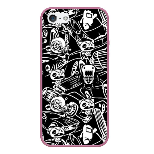 Чехол для iPhone 5/5S матовый JDM Pattern, цвет розовый