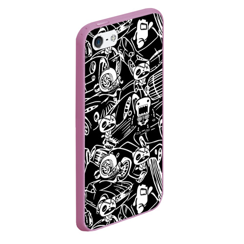 Чехол для iPhone 5/5S матовый JDM Pattern, цвет розовый - фото 3