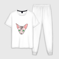 Мужская пижама хлопок Сфинкс - кот без шерсти