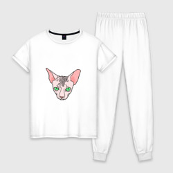 Женская пижама хлопок Сфинкс - кот без шерсти