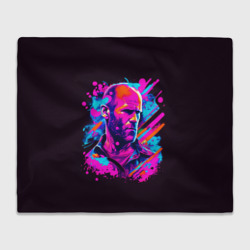 Плед 3D Jason Statham - neon pop art