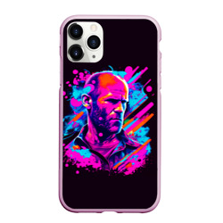 Чехол для iPhone 11 Pro Max матовый Jason Statham - neon pop art