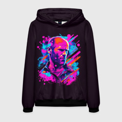 Мужская толстовка 3D Jason Statham - neon pop art