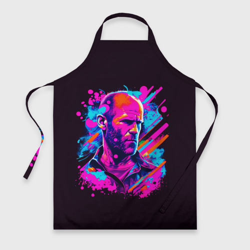 Фартук 3D Jason Statham - neon pop art