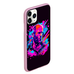 Чехол для iPhone 11 Pro Max матовый Jason Statham - neon pop art - фото 2