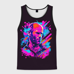 Мужская майка 3D Jason Statham - neon pop art