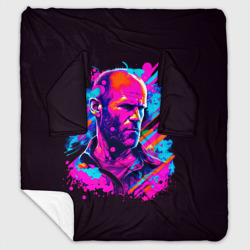 Плед с рукавами Jason Statham - neon pop art