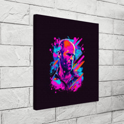 Холст квадратный Jason Statham - neon pop art - фото 2
