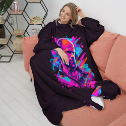 Плед с рукавами Jason Statham - neon pop art - фото 2