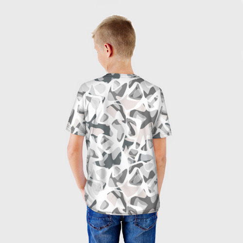 Детская футболка 3D Абстрактный пятнистый узор Камуфляж зимний, цвет 3D печать - фото 4