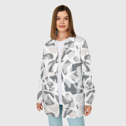 Женская рубашка oversize 3D Абстрактный пятнистый узор Камуфляж зимний - фото 2