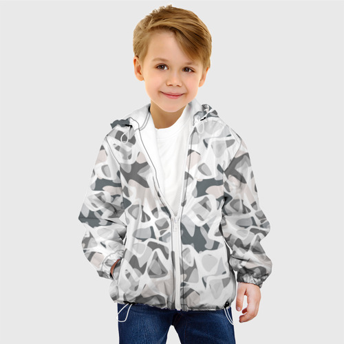 Детская куртка 3D Абстрактный пятнистый узор Камуфляж зимний, цвет белый - фото 3