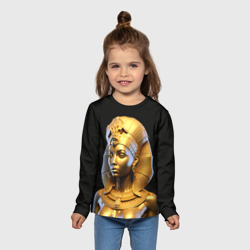 Детский лонгслив 3D Нейросеть - золотая египетская богиня - фото 2